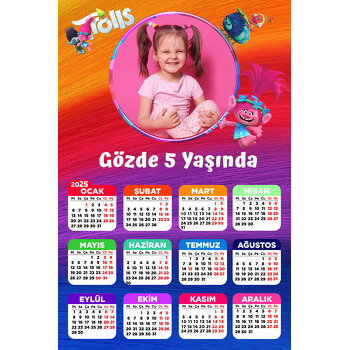 Neşeli Troller Temalı Takvim Magnet