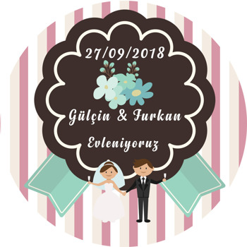 Nişan ve Evlilik Temalı Sticker