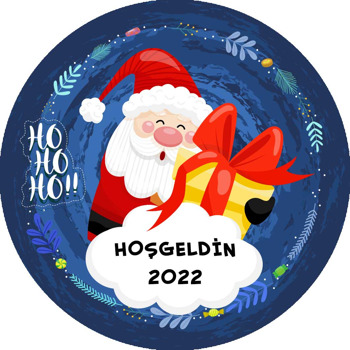 Noel Baba ile Hediye Paketi Temalı Sticker