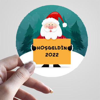 Noel Baba Pankar ile Yeşil Gökyüzü Temalı Sticker