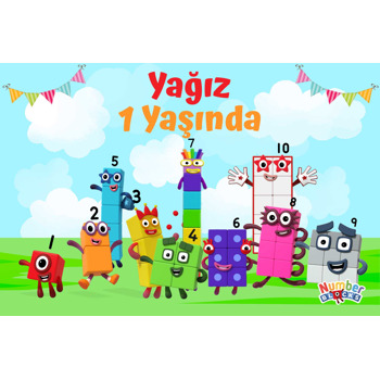 Number Block Temalı Doğum Günü Magnet