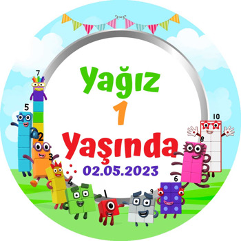 Number Block Temalı Sticker