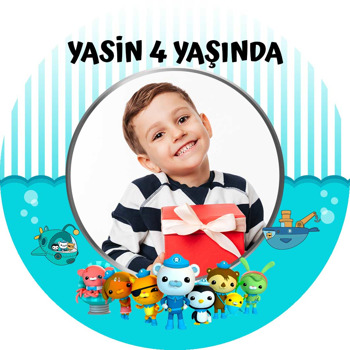 Octonauts Temalı Akrilik Daire Magnet