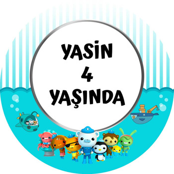 Octonauts Temalı Akrilik Daire Magnet