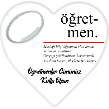 Öğretmenler Günü ile Kelime Anlamı Temalı Kalp Şekilli Magnet Açacak