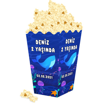 Okyanus Temalı Popcorn Kutusu