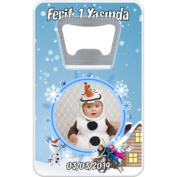 Olaf Frozen Temalı Dikdörtgen Magnet Açacak