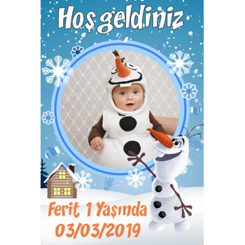 Olaf Frozen Temalı Doğum Günü Afiş