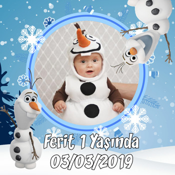 Olaf Frozen Temalı Kare Parti Afiş