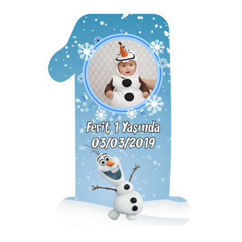 Olaf Frozen Temalı Doğum Günü Magnet