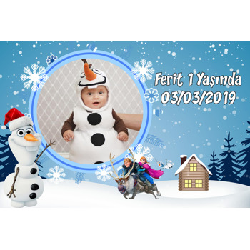 Olaf Frozen Temalı Doğum Günü Magnet