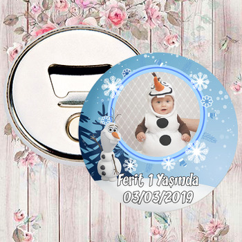 Olaf Frozen Temalı Fotoğraflı Magnet Açacak