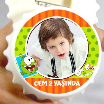 Om Nom Temalı Kapak Şekilli Magnet Açacak