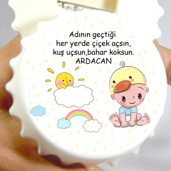 Ördek Şapkalı Bebek Temalı  Kapak Şekilli Magnet Açacak