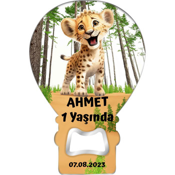 Ormanda Yavru Leopar Temalı Balon Magnet Açacak