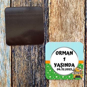 Otobüste Sevimli Hayvanlar Temalı Doğum Günü Magnet