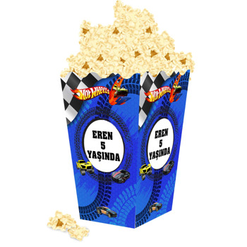 Oyuncak Arabalar Mavi Temalı Popcorn Kutusu