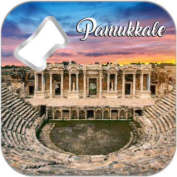 Pamukkale Denizli ile Şehirler Temalı Kare Magnet Açacak