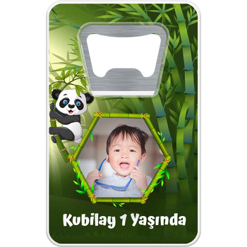 Panda ile Bambu Ormanı Temalı Dikdörtgen Magnet Açacak