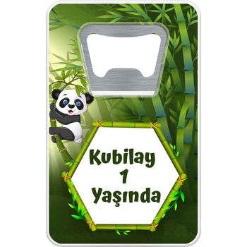 Panda ile Bambu Ormanı Temalı Dikdörtgen Magnet Açacak