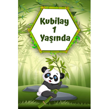 Panda ile Bambu Ormanı Temalı Doğum Günü Afiş