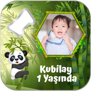 Panda ile Bambu Ormanı Temalı Kare Magnet Açacak