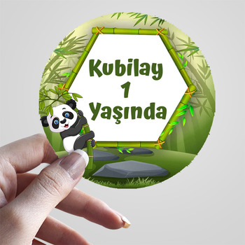 Panda ile Bambu Ormanı Temalı Sticker