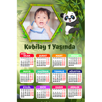 Panda ile Bambu Ormanı Temalı Takvim Magnet