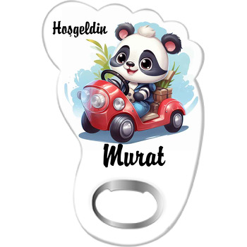 Panda ile Kırmızı Araba Temalı Ayak İzi Magnet Açacak