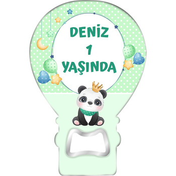 Panda ile Yıldızlı Çerçeve Temalı Balon Magnet Açacak