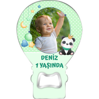 Panda ile Yıldızlı Çerçeve Temalı Balon Magnet Açacak