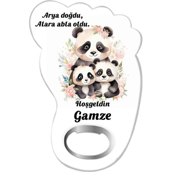 Panda Kardeşler Temalı Ayak İzi Magnet Açacak