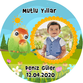 Papağan Temalı Resimli Sticker