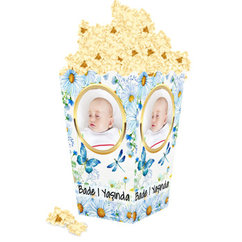 Papatya Ve Kelebek Temalı Popcorn Kutusu