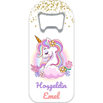 Papatyalı Unicorn Temalı Uzun Magnet Açacak