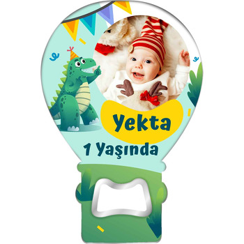 Parti Şapkalı Eğlenceli Dinazor Temalı Balon Magnet Açacak