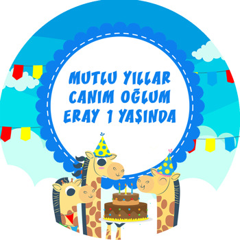 Pastalı Zürafalar Temalı Sticker