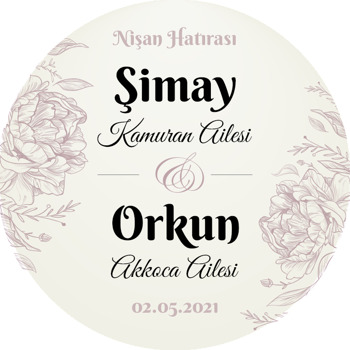 Pastel Gül Çizimi Krem Fon Temalı Sticker