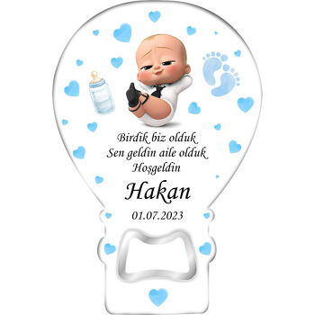 Patron Bebek ile Mavi Kalpler Temalı Balon Magnet Açacak