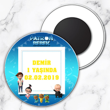 Patron Bebek Temalı Daire Plastik Magnet