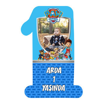 Paw Patrol Mavi Temalı Doğum Günü Magnet