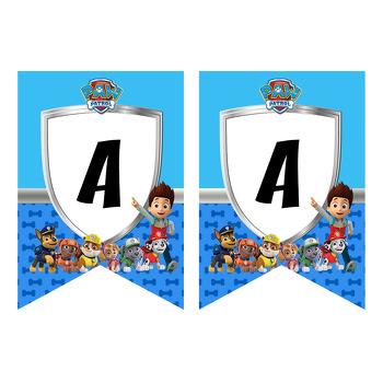 Paw Patrol Mavi Temalı Flama Banner