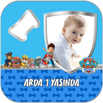 Paw Patrol Mavi Temalı Kare Magnet Açacak