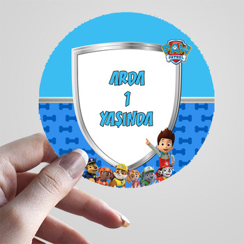 Paw Patrol Mavi Temalı Parti Sticker