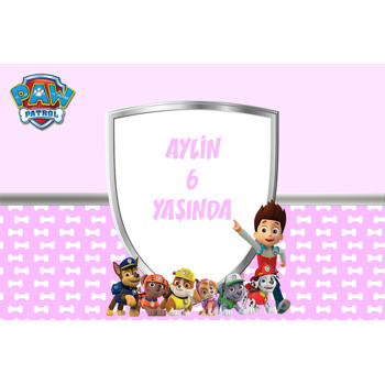 Paw Patrol Pembe Temalı Doğum Günü Afiş