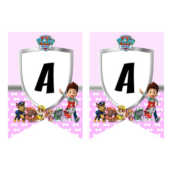 Paw Patrol Pembe Temalı Flama Banner