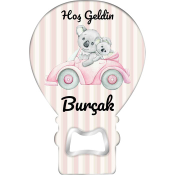 Pembe Arabada Kolalar Temalı Balon Magnet Açacak