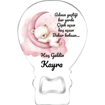 Pembe Ayda Ayıcık Temalı Balon Magnet Açacak