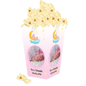 Pembe Aydede Temalı Popcorn Kutusu