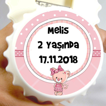 Pembe Ayı Temalı Kapak Şekilli Magnet Açacak